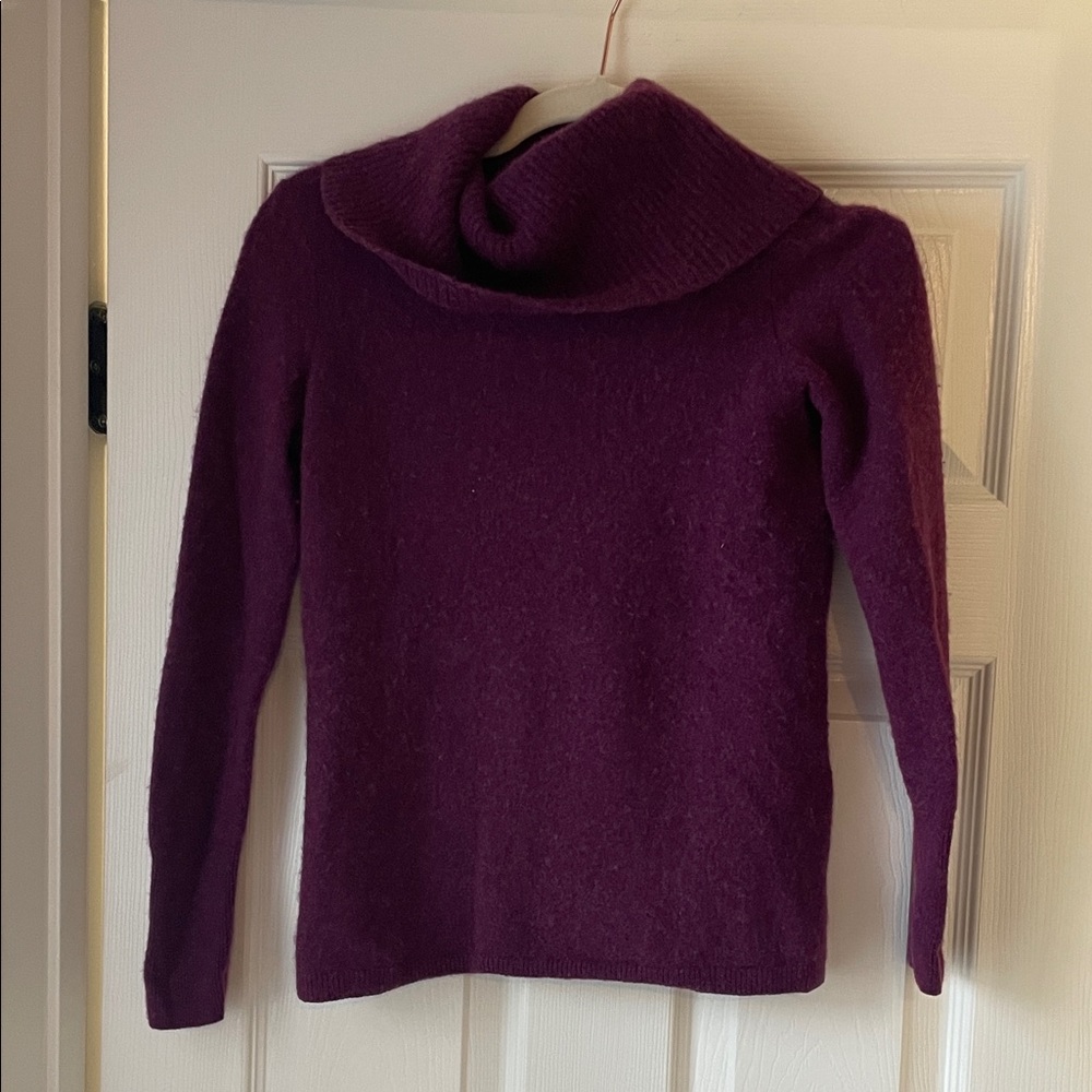 Talbots Purple Cashmere Turtleneck Sweater